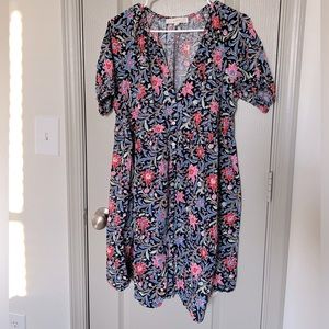 Loft Button Down Dress Short Sleeve